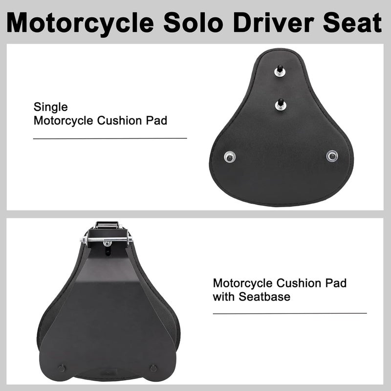 DgNeLai Motorcycle Solo Drive Seat Black Crocodile Leather Bobber Cushion with Mounting Seatbase Spring Bracket Kit Replacement for Harley Davidson Sportster XL 1200 883 48 Chopper Custom - Image 5